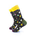 cooldesocks leaves pattern green crew socks left view image