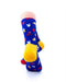cooldesocks leaves pattern neon crew socks rear view image