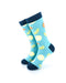 cooldesocks lemon blue crew socks front view image