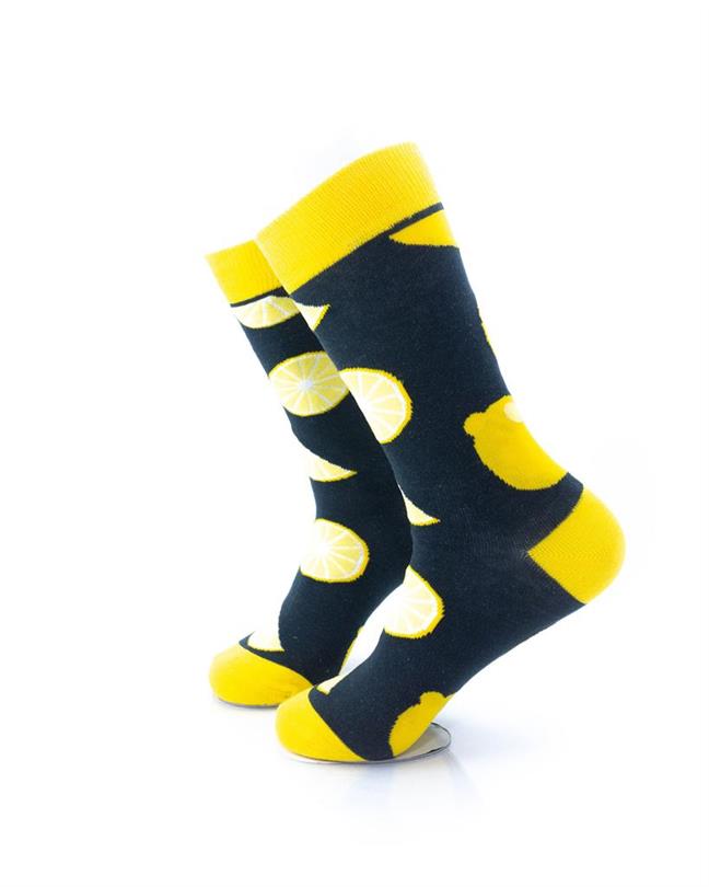 cooldesocks lemon crew socks left view image