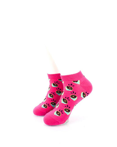 cooldesocks lemon pink ankle socks front view image