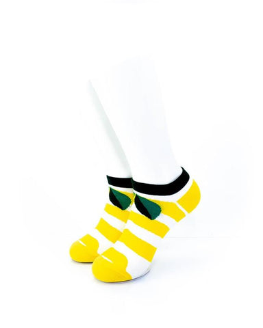 cooldesocks lemon stripes ankle socks front view image