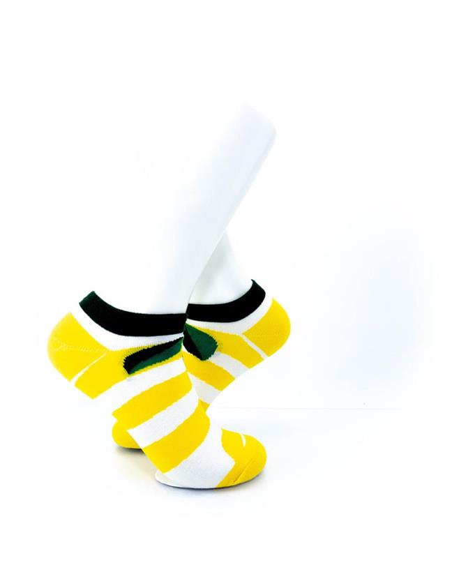 cooldesocks lemon stripes ankle socks right view image