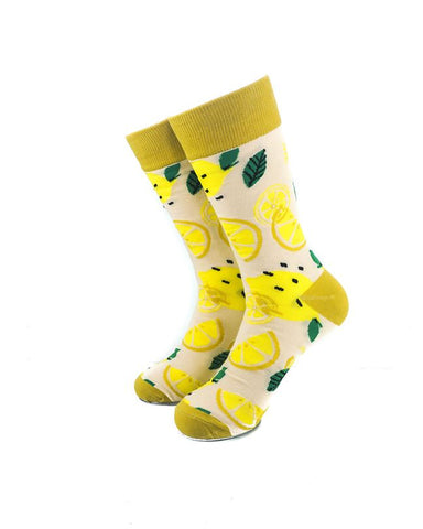 cooldesocks lemon yellow gold crew socks front view image