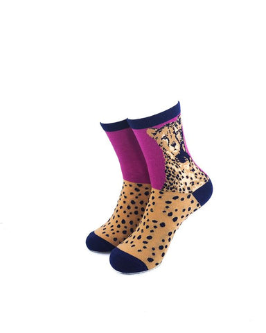 cooldesocks leopard pose quarter socks front view image