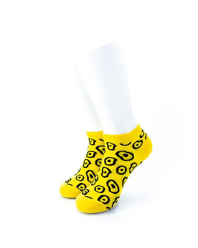 cooldesocks leopard print yellow ankle socks front view image
