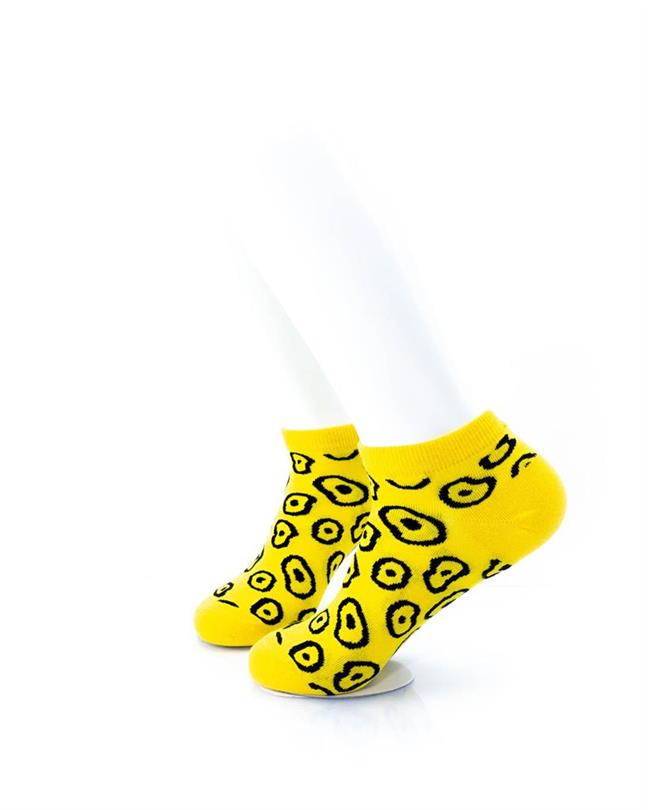 cooldesocks leopard print yellow ankle socks left view image