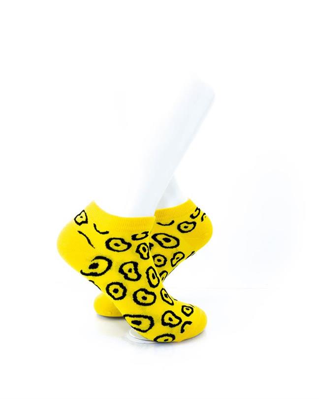 cooldesocks leopard print yellow ankle socks right view image