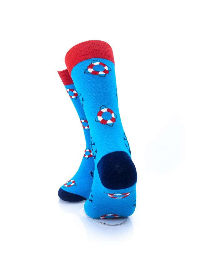 cooldesocks lifebuoy and anchor crew socks rear view image