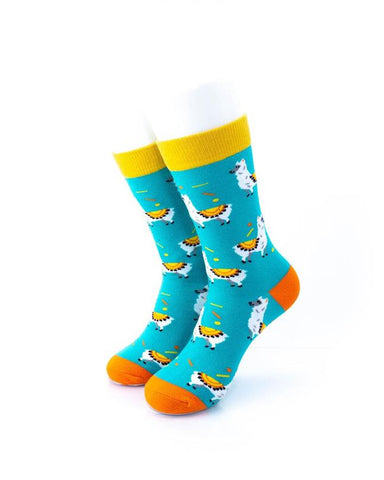 cooldesocks llama crew socks front view image