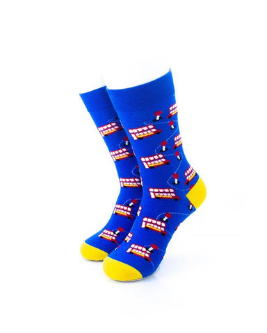 cooldesocks london double decker crew socks front view image