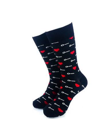 cooldesocks love key crew socks front view image