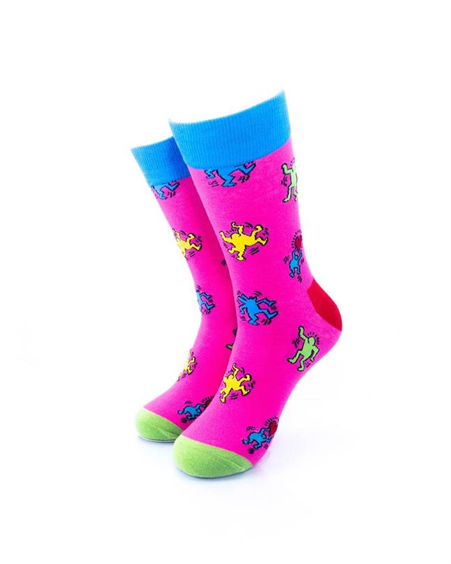 cooldesocks love party pink crew socks front view image