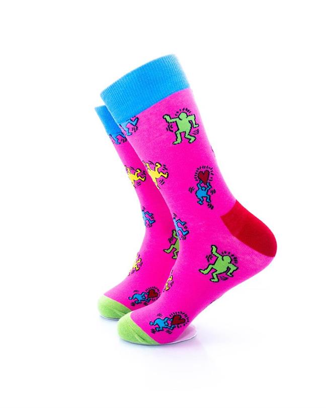 cooldesocks love party pink crew socks left view image