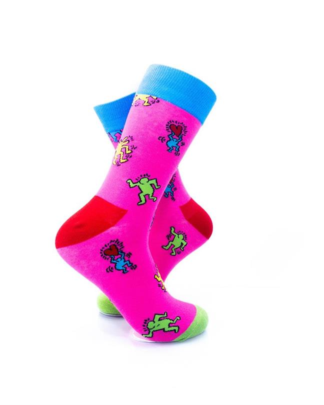 cooldesocks love party pink crew socks right view image