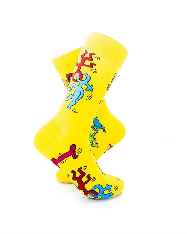 cooldesocks love party yellow crew socks right view image