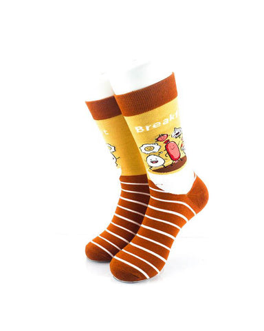 cooldesocks meal breakfast crew socks front view image