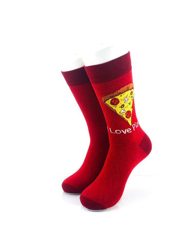 cooldesocks meal pizza crew socks front view image