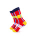 cooldesocks modern abstract red crew socks left view image