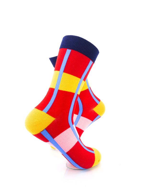 cooldesocks modern abstract red crew socks right view image