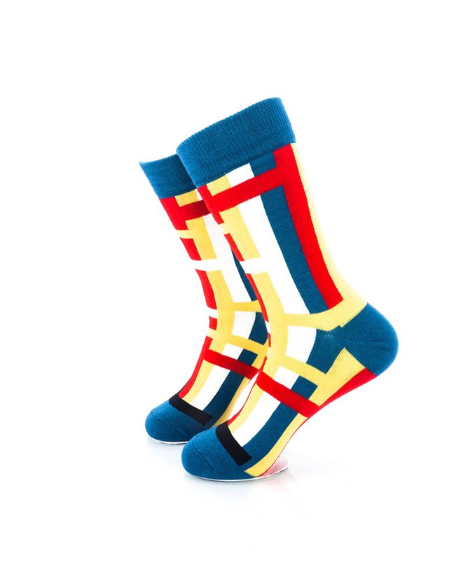 cooldesocks modern abstract teal crew socks left view image
