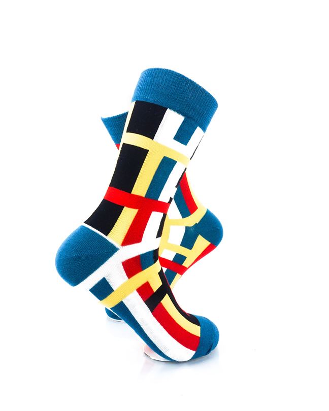 cooldesocks modern abstract teal crew socks right view image