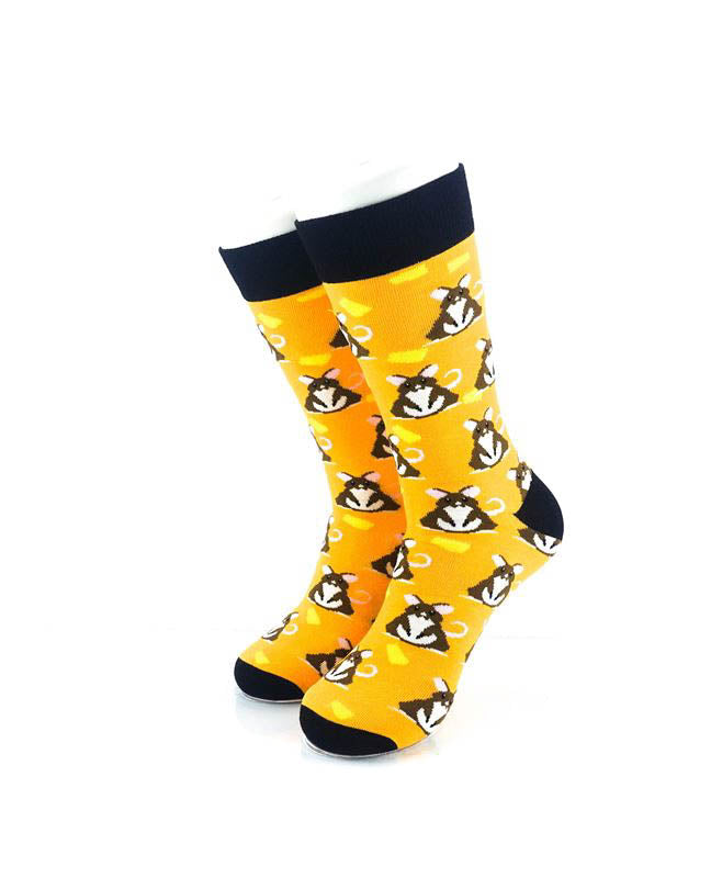 cooldesocks mouse cheese crew socks front view image