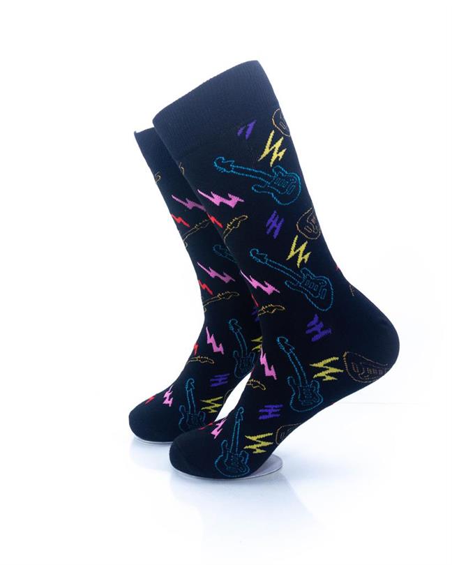 cooldesocks music electric guitar crew socks left view image