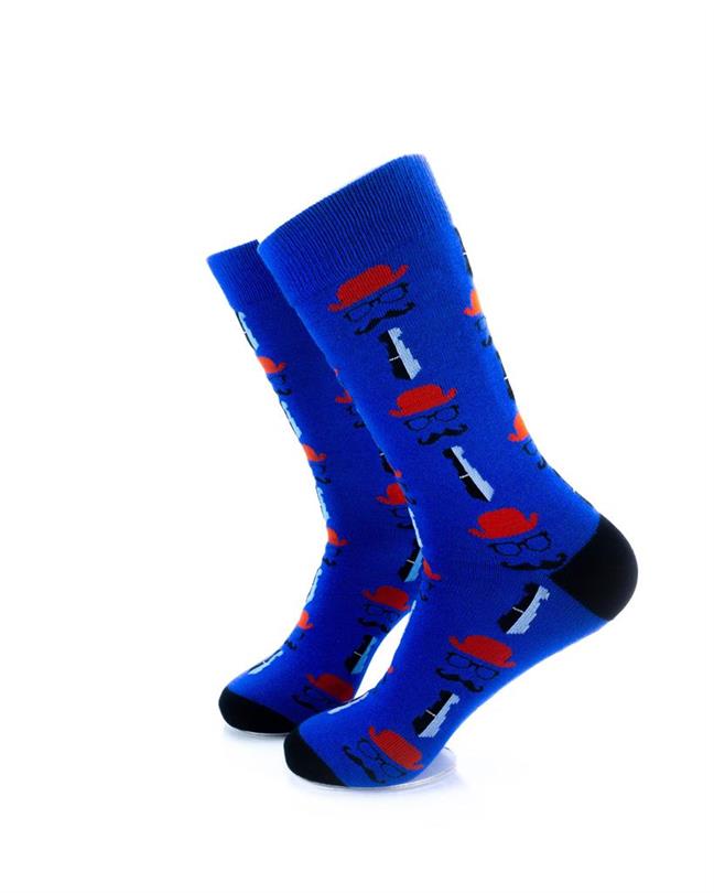 cooldesocks mustache hat crew socks left view image