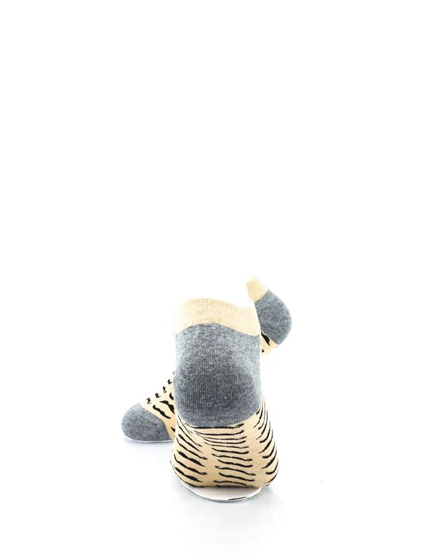 cooldesocks mustache khaki ankle socks rear view image