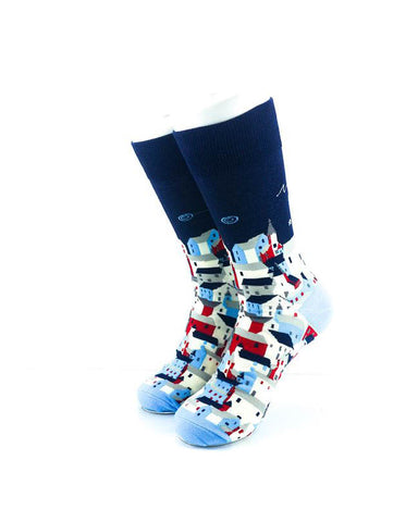 cooldesocks mykonos night sky crew socks front view image