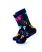 cooldesocks neon dog blue crew socks left view image