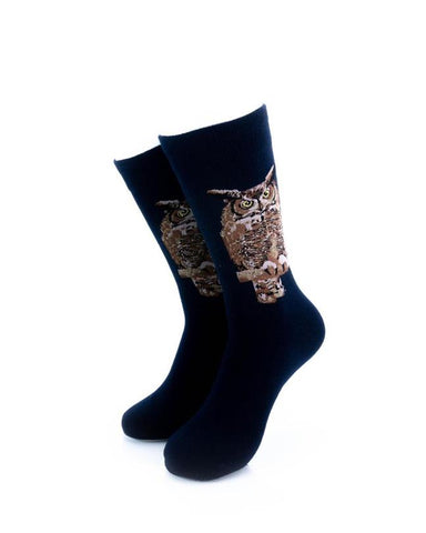 cooldesocks night owl crew socks front view image