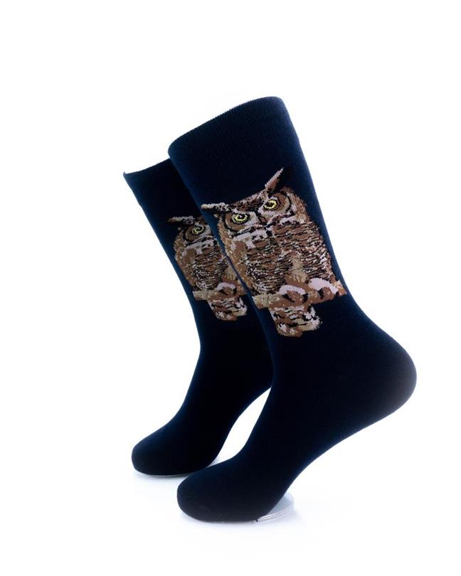 cooldesocks night owl crew socks left view image