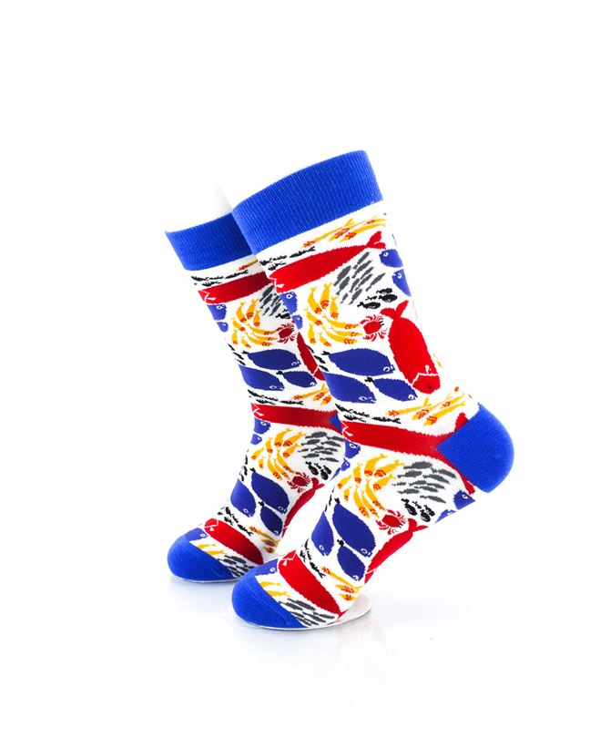 cooldesocks ocean fishes crew socks left view image