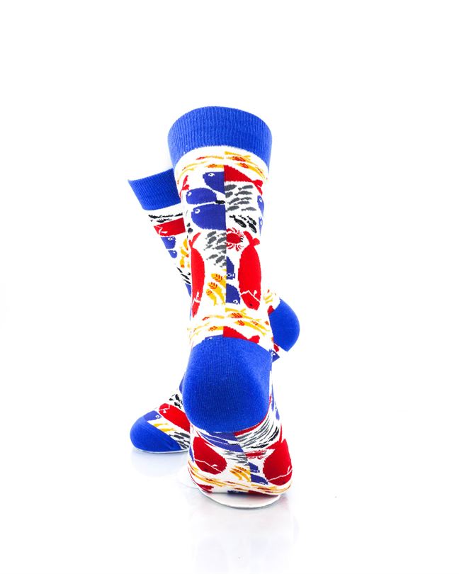 cooldesocks ocean fishes crew socks rear view image