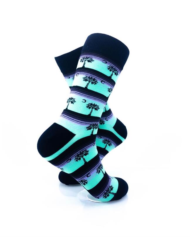 cooldesocks old school palm stripes crew socks right view image