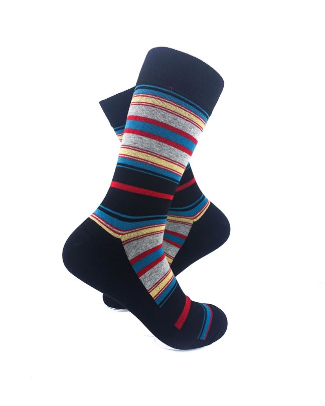 cooldesocks old school stripes on black crew socks right view image