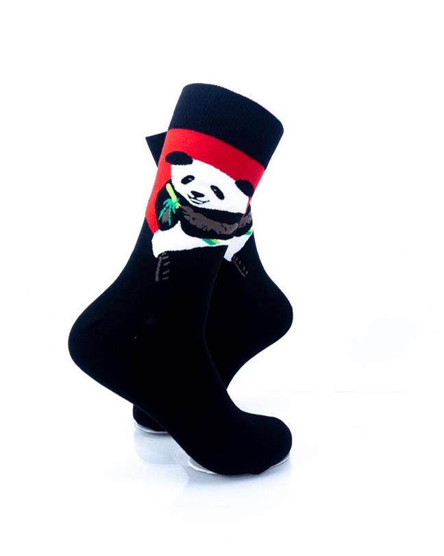 cooldesocks panda eating bamboo crew socks right view image