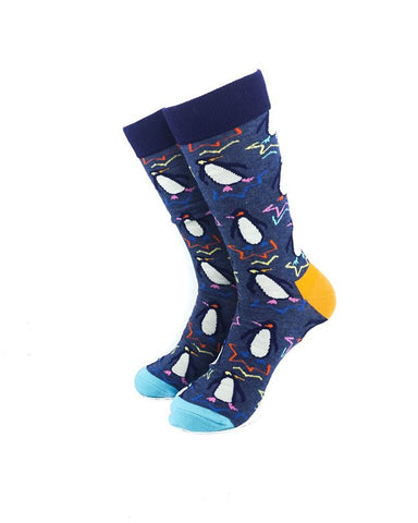 cooldesocks penguin party crew socks front view image