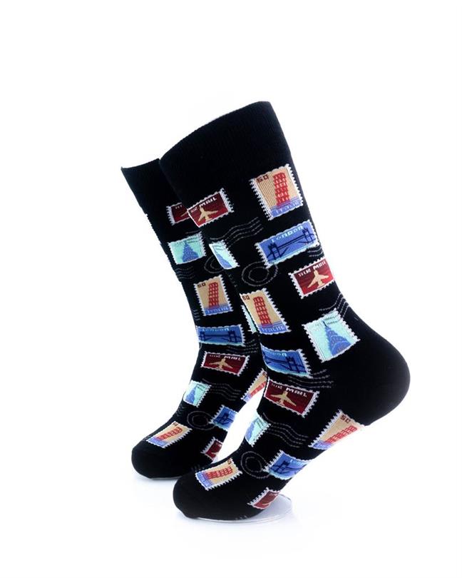 cooldesocks philately black crew socks left view image