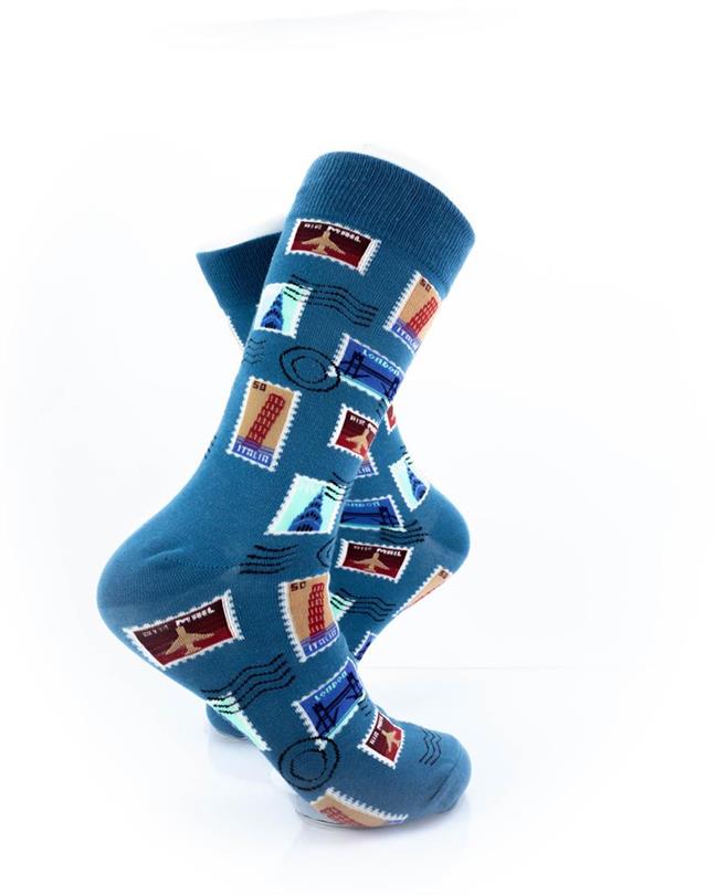 cooldesocks philately teal crew socks right view image
