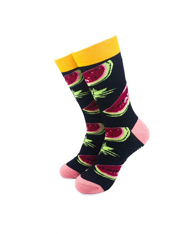 cooldesocks pineapple watermelon crew socks front view image