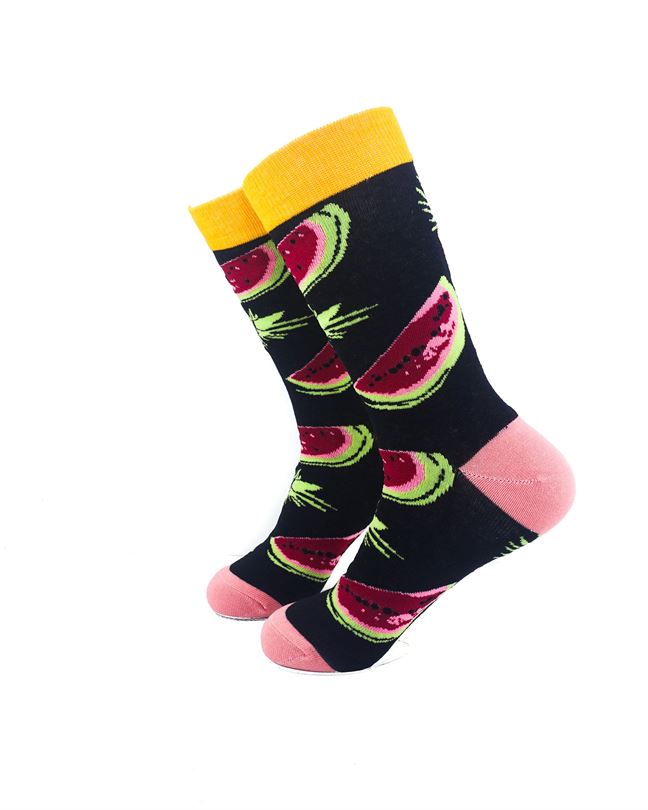 cooldesocks pineapple watermelon crew socks left view image