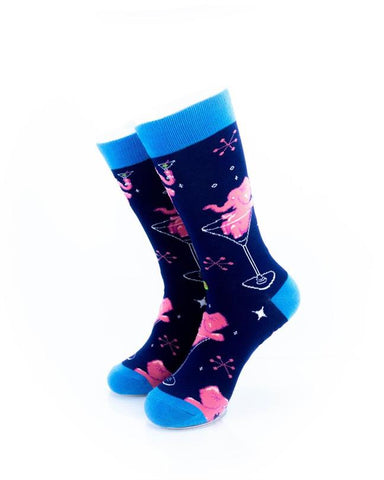 cooldesocks pink elephant crew socks front view image