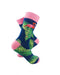 cooldesocks pink flamingo fern leaves crew socks right view image