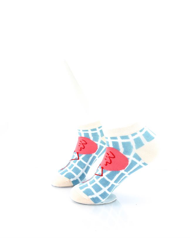 cooldesocks pink flamingos checkered liner socks left view image