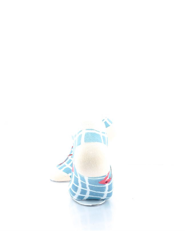 cooldesocks pink flamingos checkered liner socks rear view image