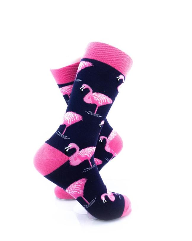 cooldesocks pink flamingos crew socks right view image