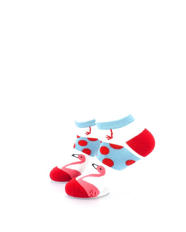 cooldesocks pink flamingos dotted liner socks left view image